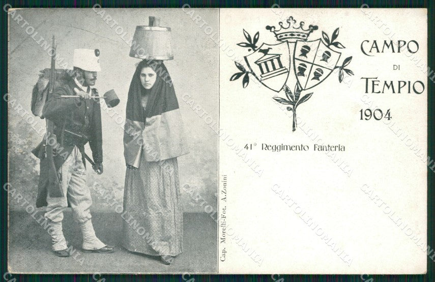 Sassari Olbia Tempio Pausania Costumi Militari cartolina QT2403 – fronte