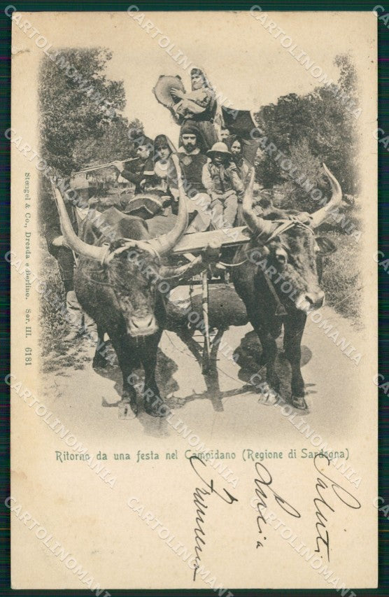 Cagliari Campidano Festa di Costumi Buoi STRAPPINI cartolina QT2435 – fronte