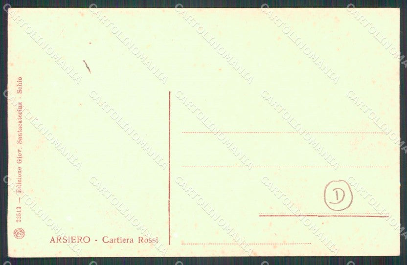 Vicenza Arsiero PIEGA cartolina QT2456 – retro