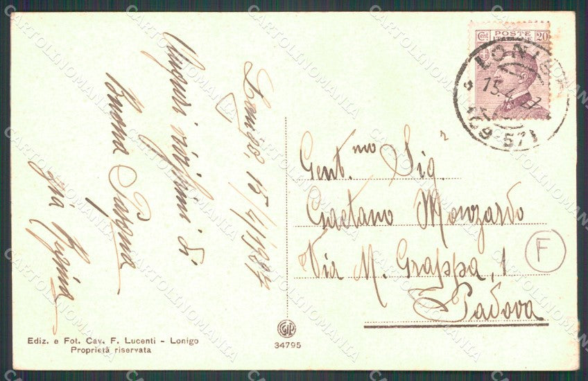Vicenza Lonigo cartolina QT2474 – retro