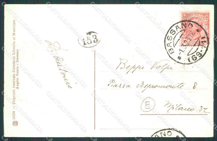 Vicenza Bassano Municipio STRAPPINO cartolina QT2521 – retro