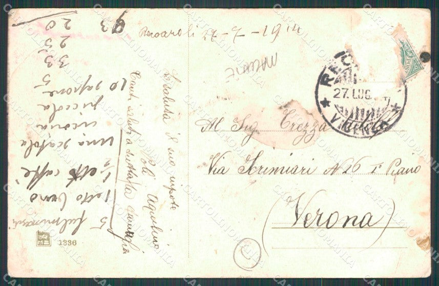 Vicenza Recoaro PIEGHINE ANGOLINO SCOLLATO cartolina QT2554 – retro