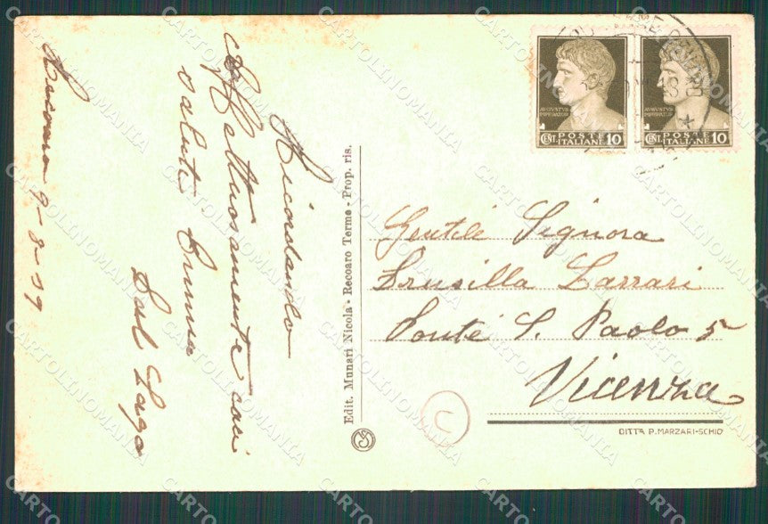 Vicenza Recoaro Terme cartolina QT2555 – retro
