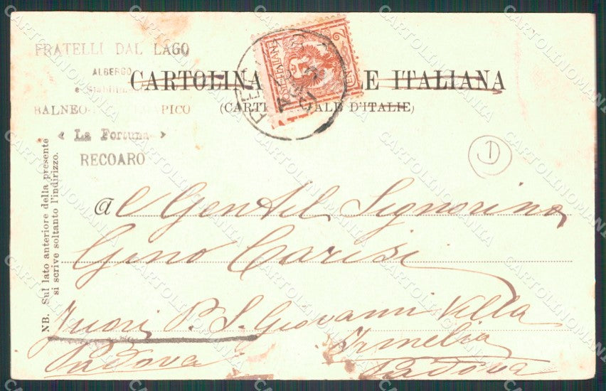 Vicenza Recoaro Regio Stabilimento cartolina QT2573 – retro