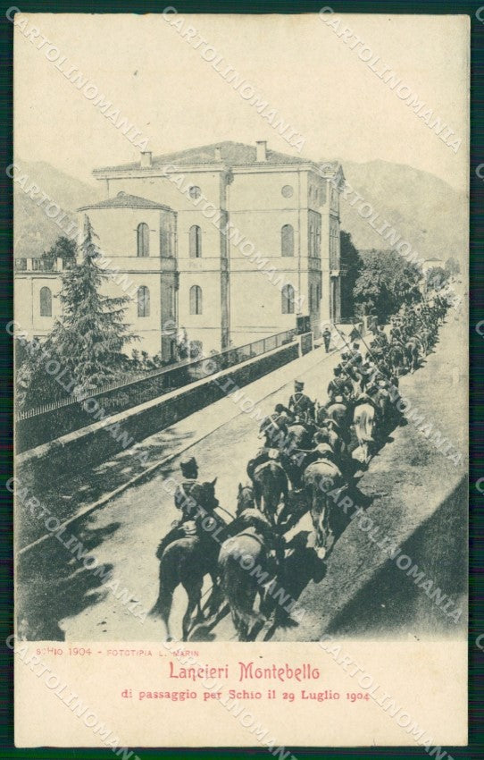 Vicenza Schio Lancieri Montebello Militari cartolina QT2620 – fronte