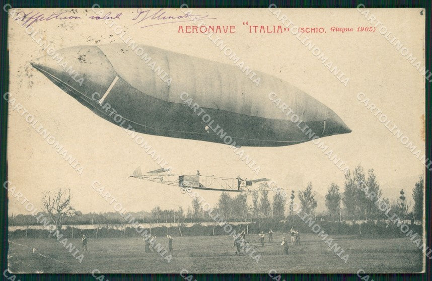 Vicenza Schio Aeronave Italia STRAPPINO PIEGHE cartolina QT2626 – fronte