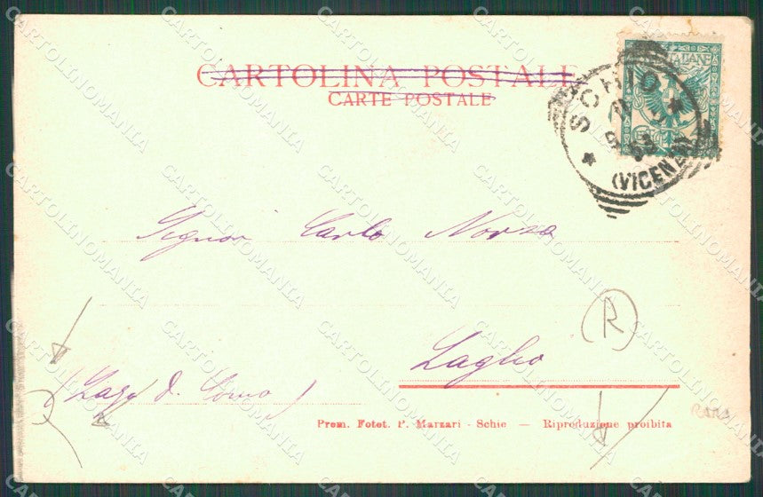 Vicenza Schio Aeronave Italia STRAPPINO PIEGHE cartolina QT2626 – retro