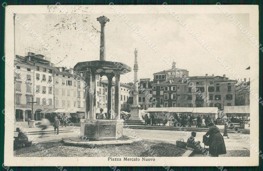 Udine Città Mercato PIEGHINA cartolina QT2766 – fronte