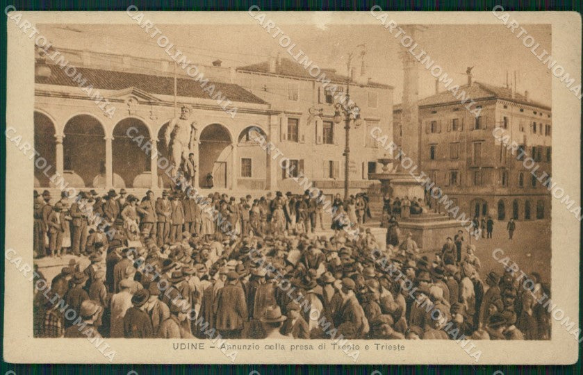 Udine Città Presa di Trento e Trieste ABRASA PIEGATA cartolina QT2825 – fronte