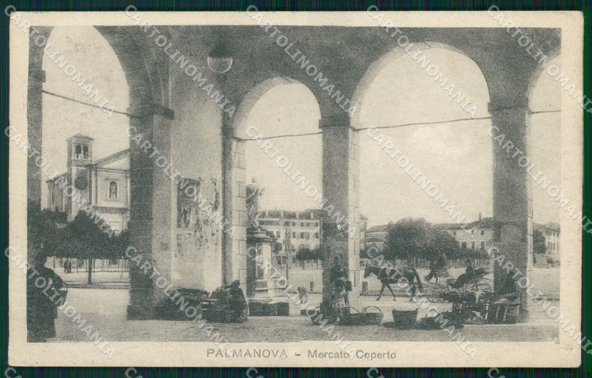 Udine Palmanova Mercato Coperto PIEGA cartolina QT2925 – fronte
