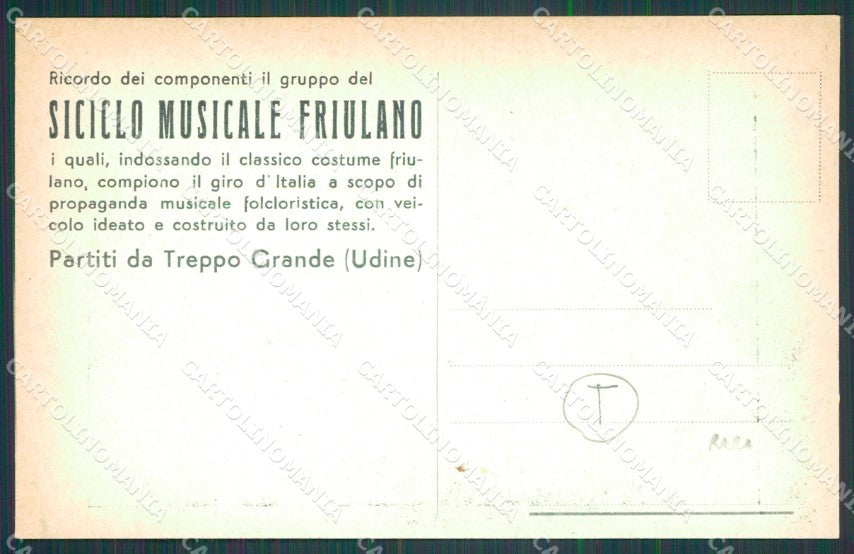 Udine Treppo Grande Siciclo Musicale Friulano cartolina QT2947 – retro