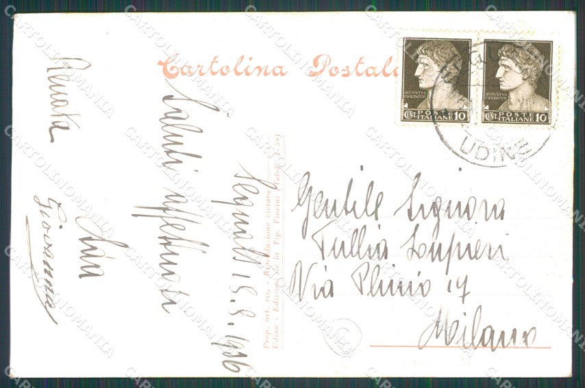 Udine Città Costumi Fruch cartolina QT2951 – retro