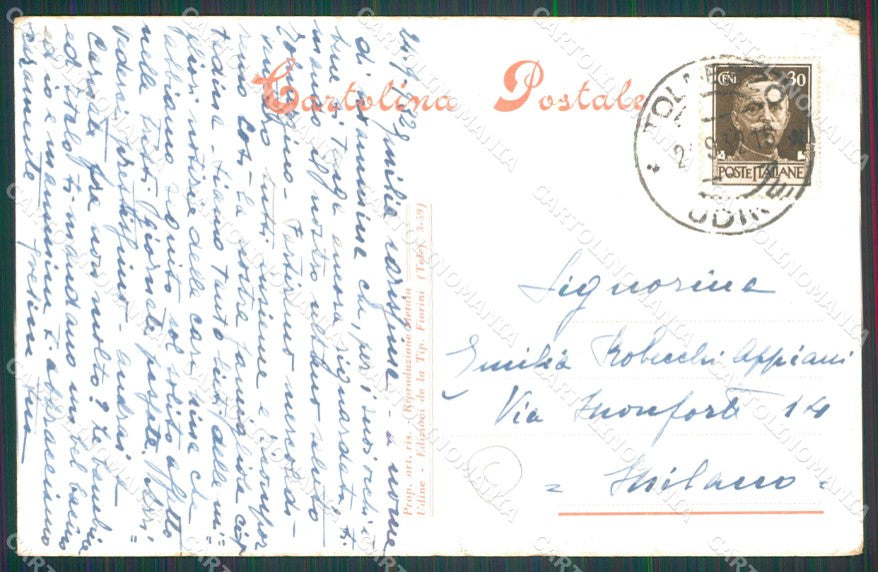 Udine Città Costum Fruch ABRASA cartolina QT2952 – retro
