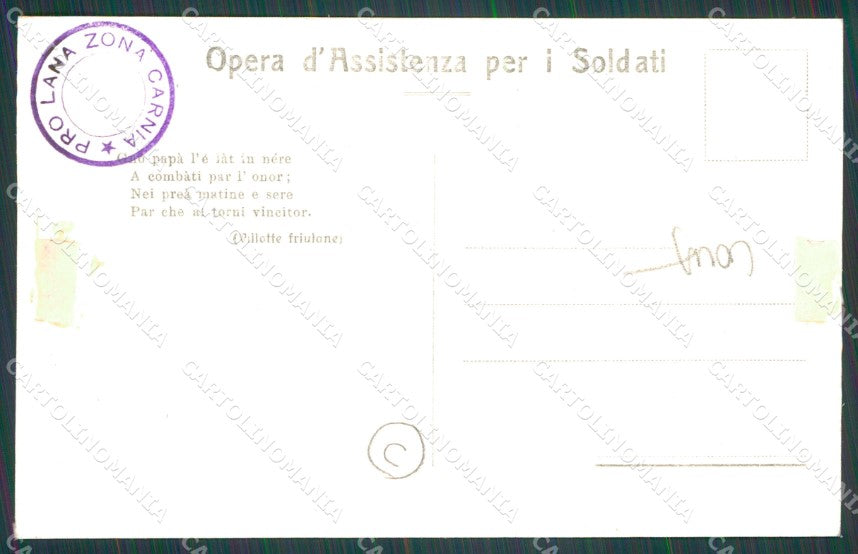 Udine Carnia Costumi COLLA cartolina QT2953 – retro