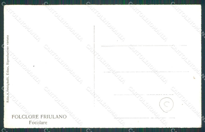 Udine Carnia Costumi PIEGA Foto cartolina QT2958 – retro