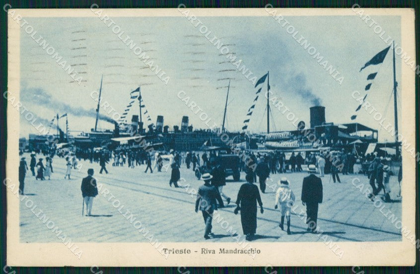 Trieste Città Riva Mandracchio Navi cartolina QT3000 – fronte