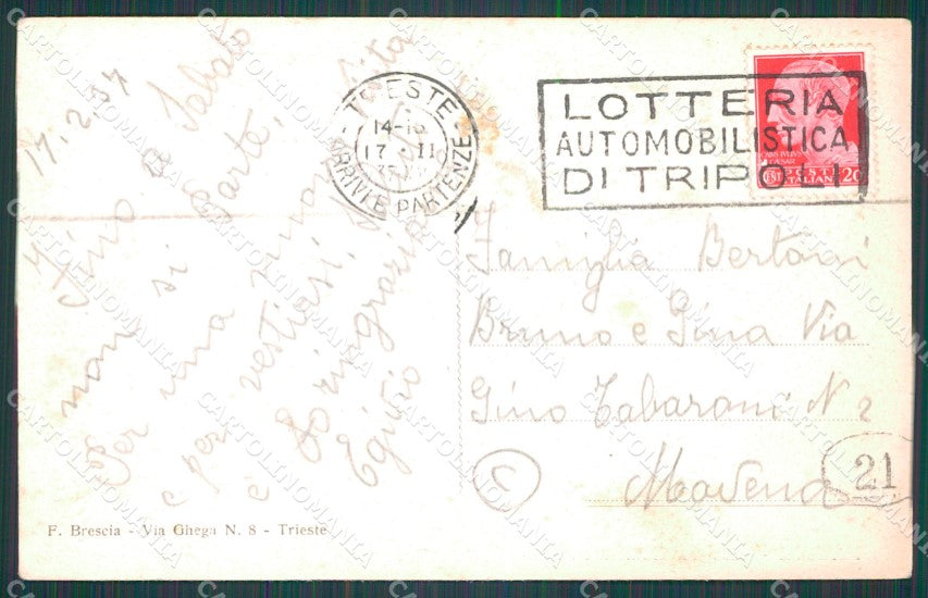 Trieste Città Casa del Combattente STRAPPINO cartolina QT3021 – retro