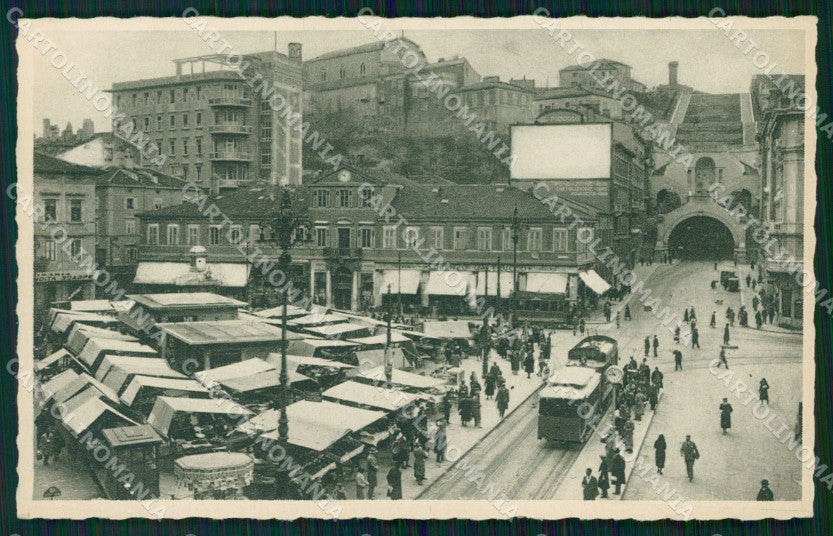 Trieste Città Mercato Tram cartolina QT3023 – fronte