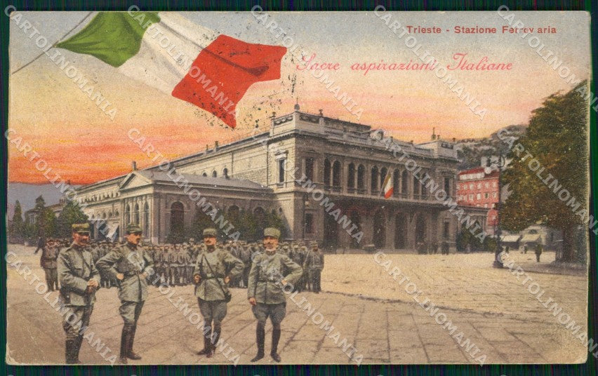 Trieste Città Stazione Militari PIEGHINA cartolina QT3024 – fronte