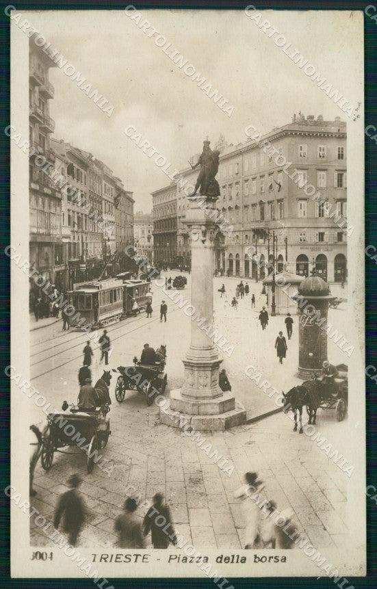 Trieste Città Borsa Tram Carrozze Foto cartolina QT3034 – fronte