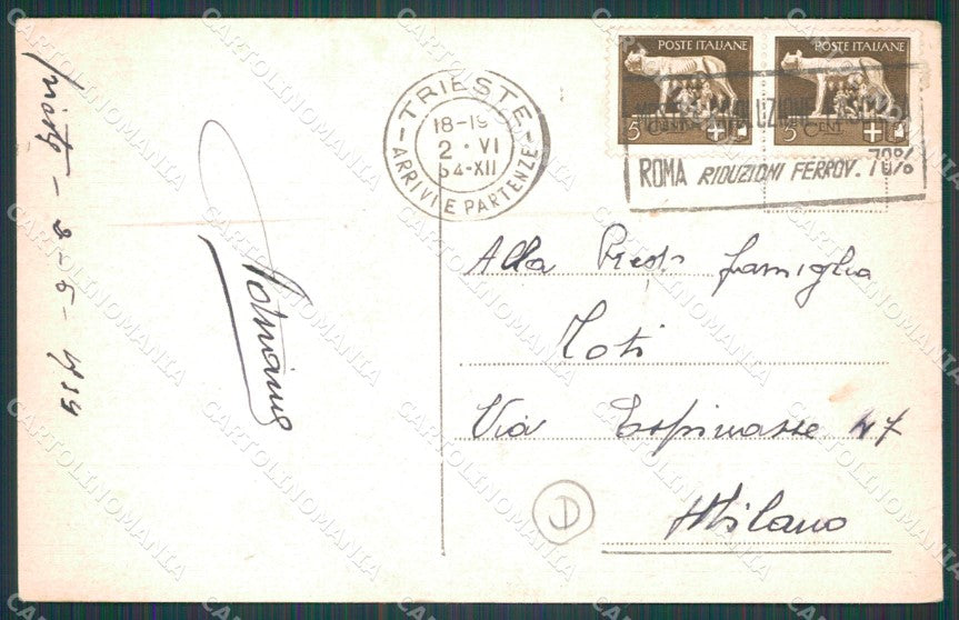 Trieste Città Tram Auto cartolina QT3036 – retro