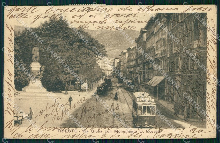 Trieste Città Tram PIEGA cartolina QT3039 – fronte