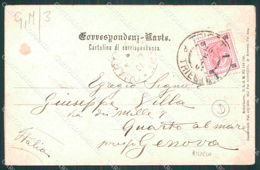 Trieste Città Molo Giuseppina Barche Rilievo cartolina QT3053 – retro