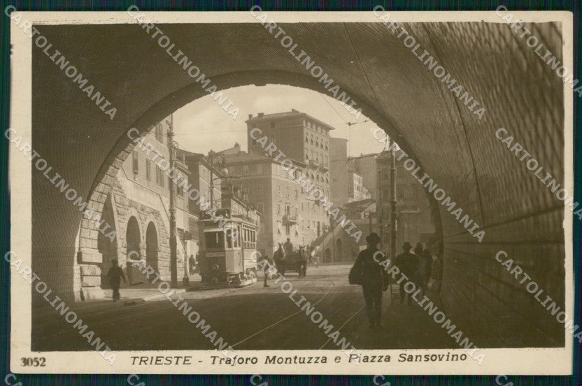 Trieste Città Traforo Montuzza Tram Foto cartolina QT3056 – fronte