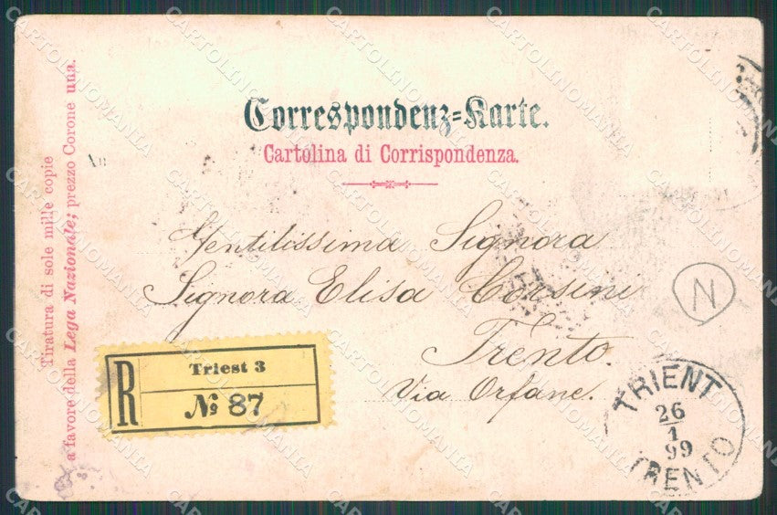Trieste Città Rappresentanti Regione Giulia TRACCE UMIDO cartolina QT3072 – retro