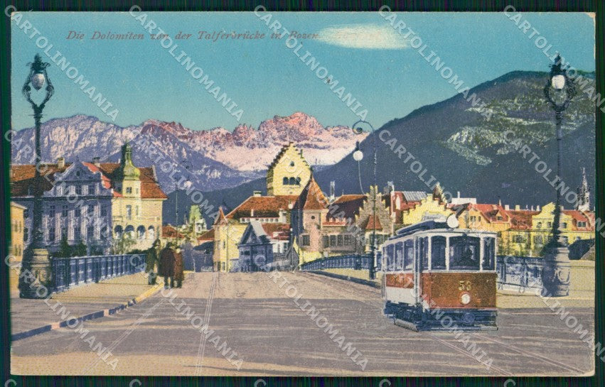 Bolzano Città Ponte Talvera Tram cartolina QT3079 – fronte