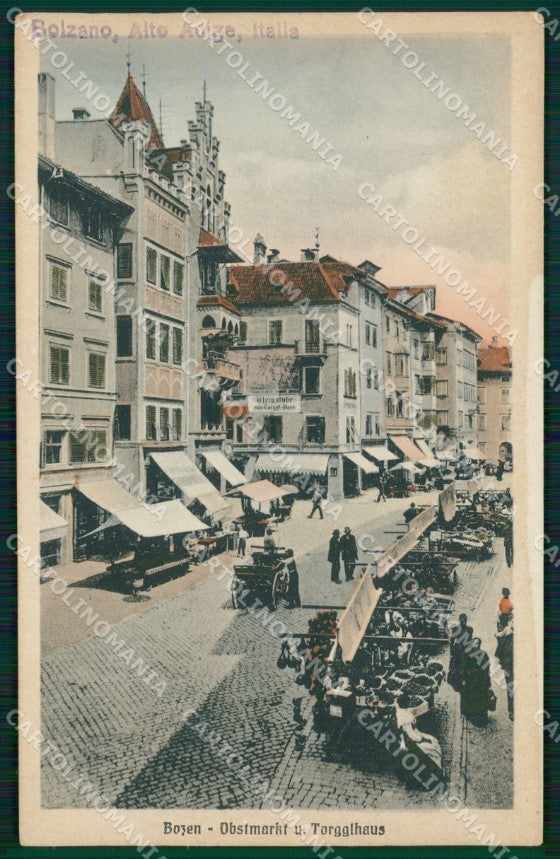 Bolzano Città Mercato cartolina QT3082 – fronte