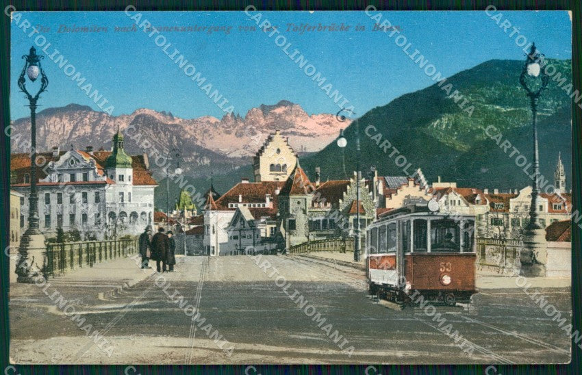 Bolzano Città Ponte Talvera Tram cartolina QT3085 – fronte