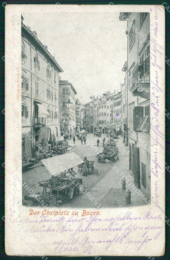 Bolzano Città Mercato cartolina QT3088 – fronte