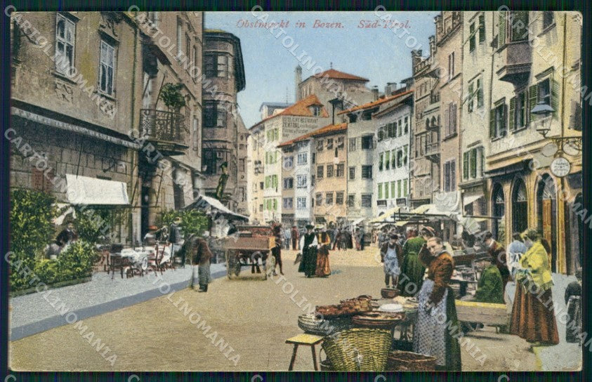 Bolzano Città Mercato cartolina QT3097 – fronte