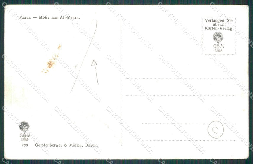 Bolzano Merano Buoi PIEGA cartolina QT3104 – retro
