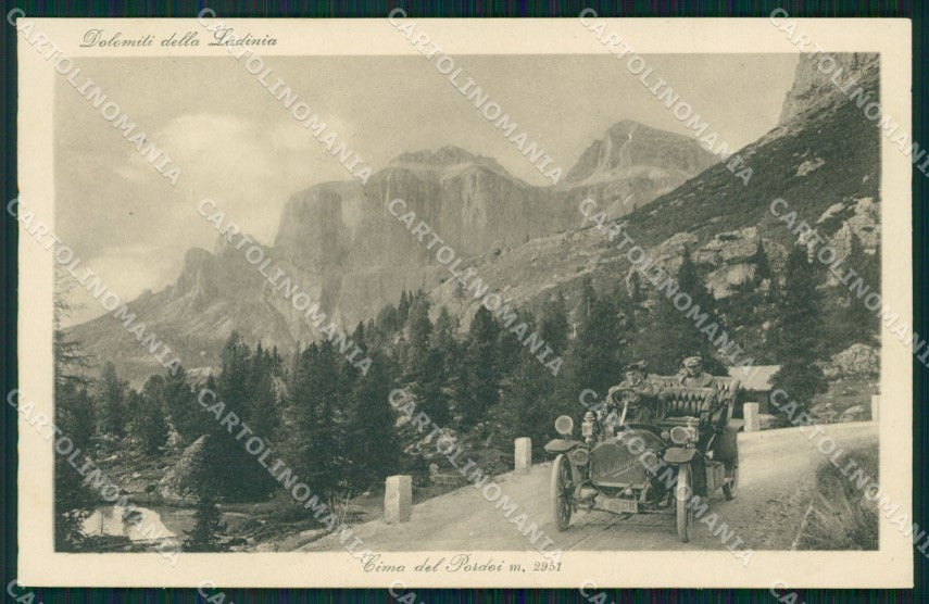 Trento Cima del Pordoi Dolomiti Ladinia Auto cartolina QT3129 – fronte