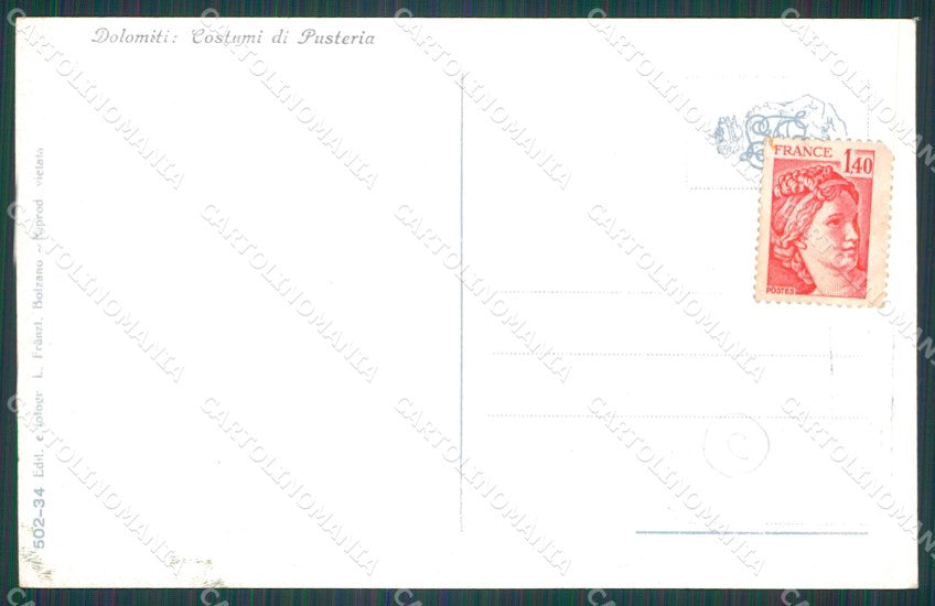 Bolzano Val Pusteria Costumi cartolina QT3134 – retro