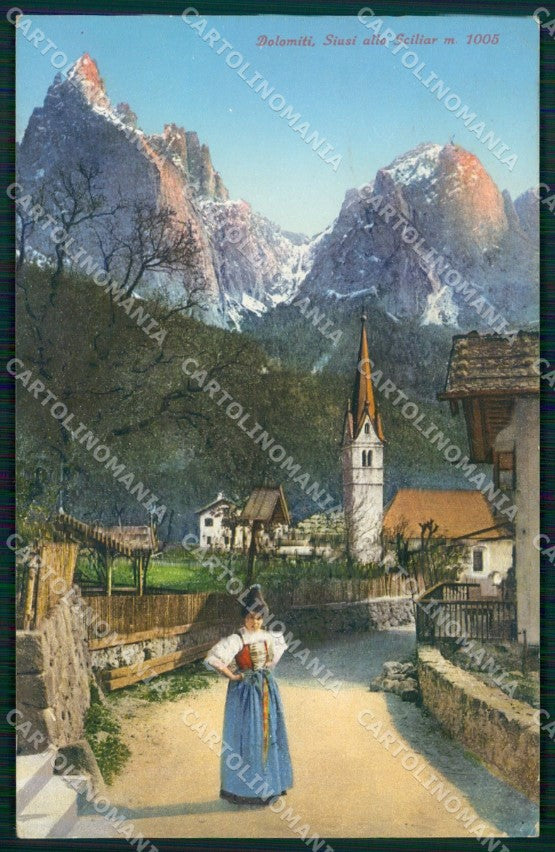 Bolzano Castelrotto Siusi allo Sciliar Costumi cartolina QT3150 – fronte