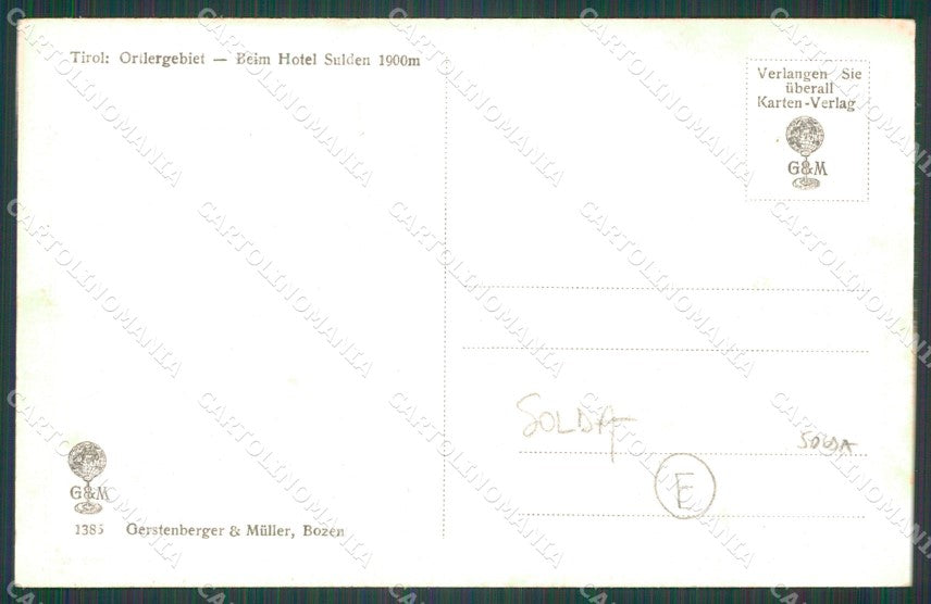 Bolzano Stelvio Solda cartolina QT3154 – retro