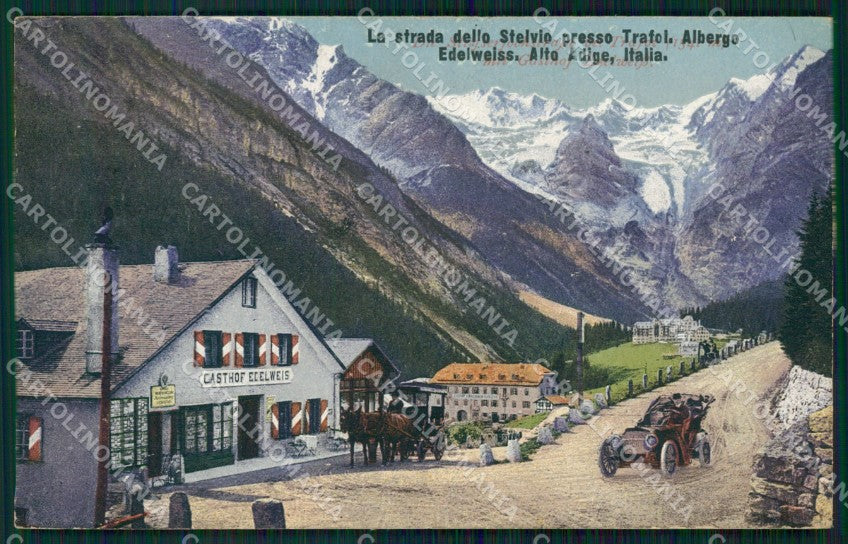 Bolzano Stelvio Trafoi Auto Carrozza cartolina QT3166 – fronte