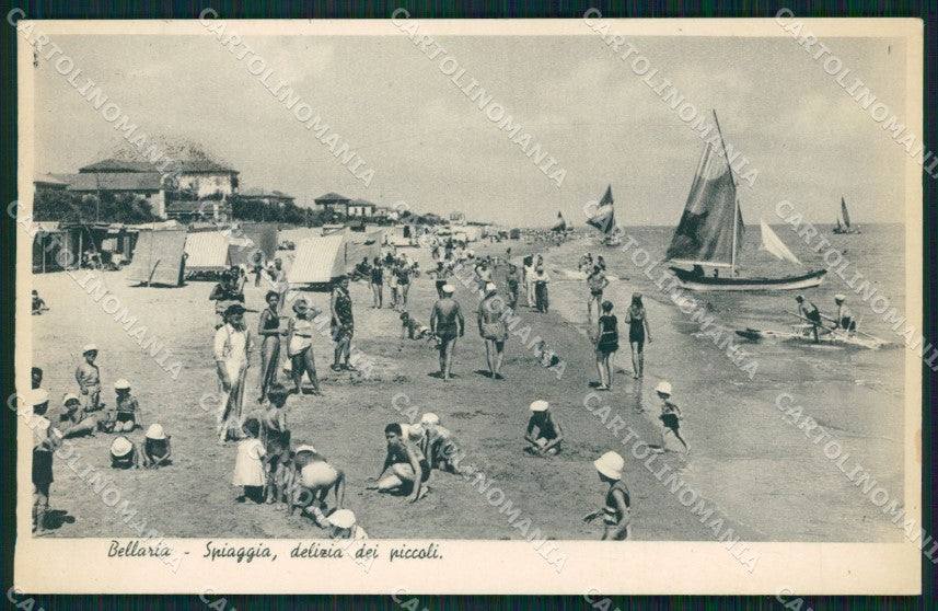 Rimini Bellaria Spiaggia Barca cartolina QT3186 – fronte