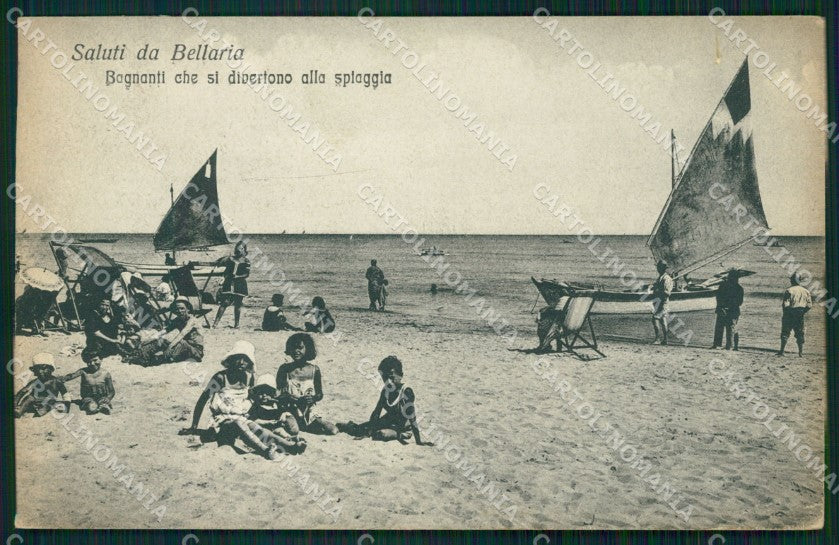 Rimini Bellaria Spiaggia Barca cartolina QT3191 – fronte