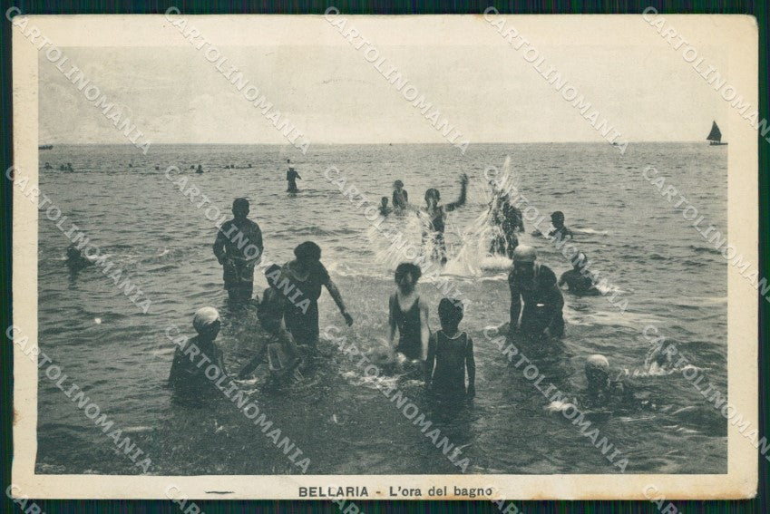 Rimini Bellaria Spiaggia PIEGHINA cartolina QT3192 – fronte