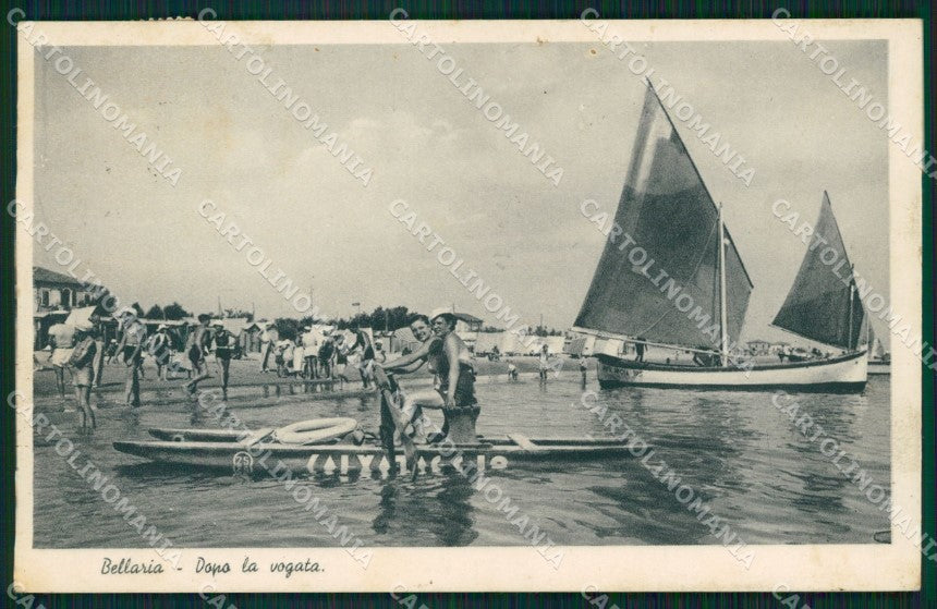 Rimini Bellaria Spiaggia Barche cartolina QT3195 – fronte
