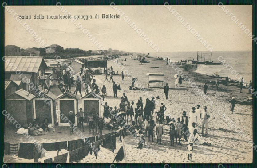 Rimini Bellaria Spiaggia cartolina QT3203 – fronte