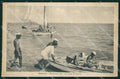 Rimini Bellaria Spiaggia Barca PIEGATA cartolina QT3204 – fronte