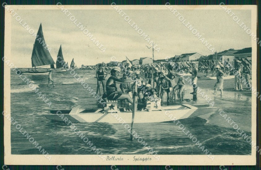 Rimini Bellaria Spiaggia Barche cartolina QT3205 – fronte