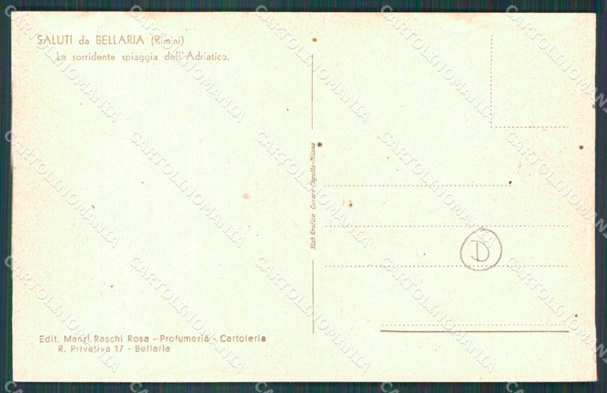 Rimini Bellaria Spiaggia Barche cartolina QT3205 – retro