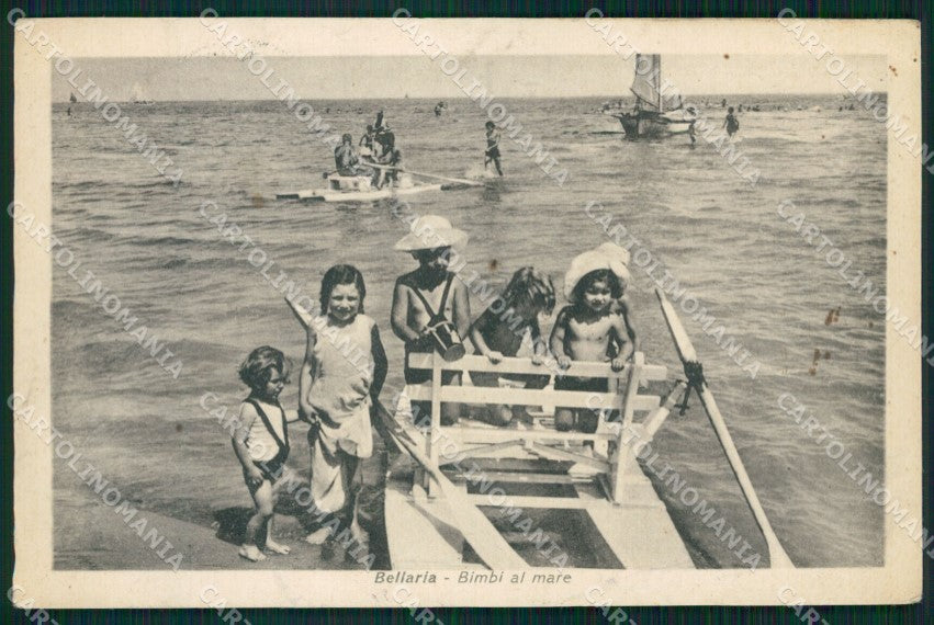 Rimini Bellaria Spiaggia PIEGHINE cartolina QT3206 – fronte