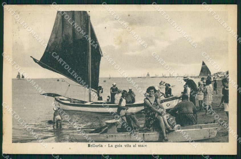 Rimini Bellaria Spiaggia Barca cartolina QT3212 – fronte